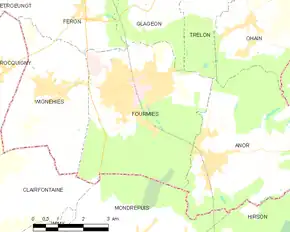 Poziția localității Fourmies