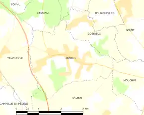 Poziția localității Genech