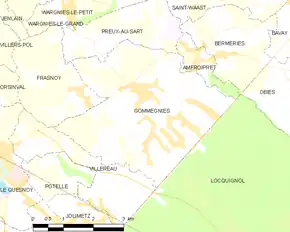Poziția localității Gommegnies