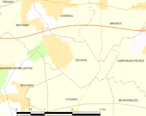Poziția localității Gruson