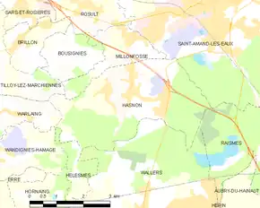 Poziția localității Hasnon