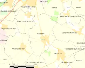 Poziția localității Haspres