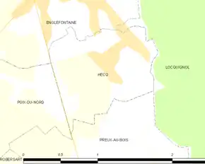 Poziția localității Hecq