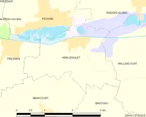 Poziția localității Hem-Lenglet