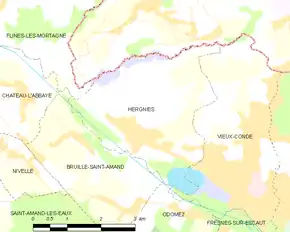 Poziția localității Hergnies