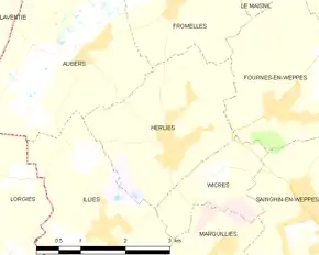 Poziția localității Herlies