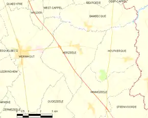 Poziția localității Herzeele