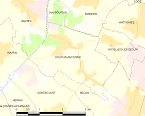 Poziția localității Houplin-Ancoisne