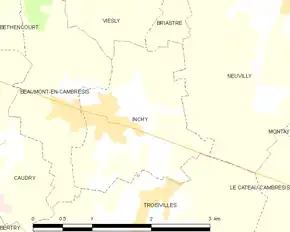 Poziția localității Inchy