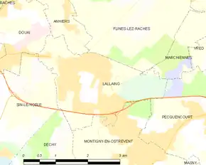 Poziția localității Lallaing