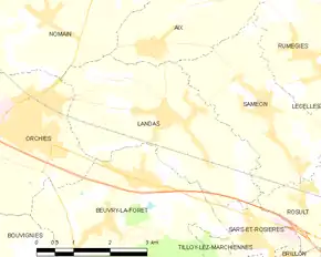 Poziția localității Landas