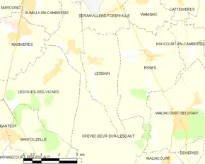 Poziția localității Lesdain