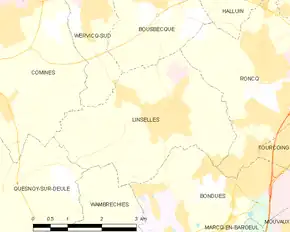 Poziția localității Linselles