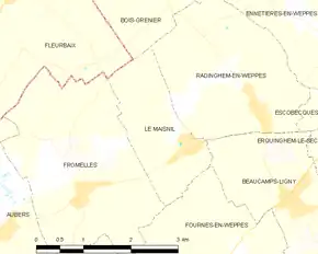 Poziția localității Le Maisnil