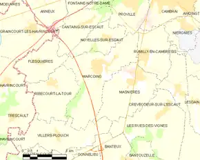 Poziția localității Marcoing