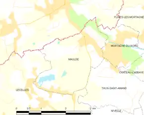 Poziția localității Maulde
