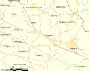 Poziția localității Méteren