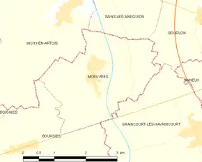 Poziția localității Mœuvres