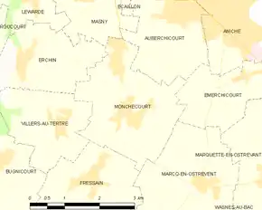 Poziția localității Monchecourt
