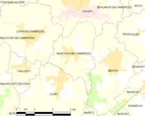 Poziția localității Montigny-en-Cambrésis