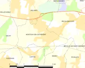 Poziția localității Montigny-en-Ostrevent