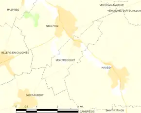 Poziția localității Montrécourt