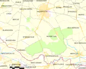 Poziția localității Morbecque