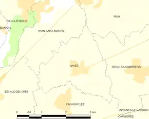 Poziția localității Naves