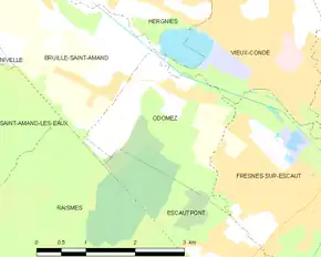 Poziția localității Odomez