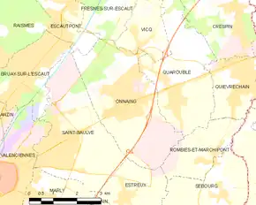 Poziția localității Onnaing