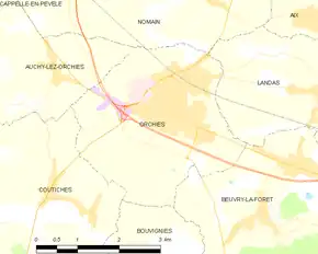 Poziția localității Orchies