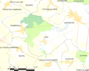 Poziția localității Ors