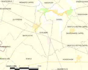 Poziția localității Oxelaëre