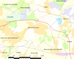 Poziția localității Pecquencourt