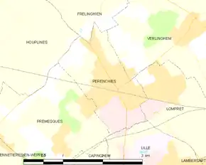 Poziția localității Pérenchies