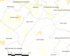 Poziția localității Petit-Fayt