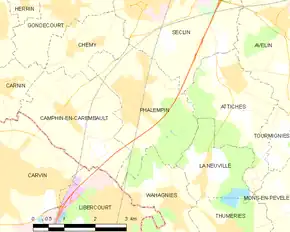 Poziția localității Phalempin