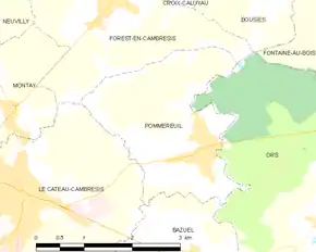 Poziția localității Le Pommereuil