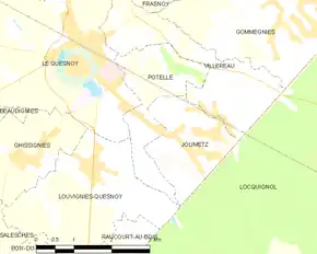 Poziția localității Potelle