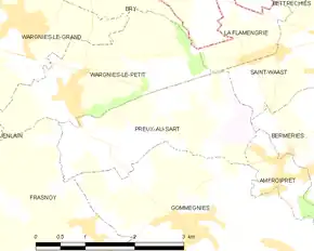 Poziția localității Preux-au-Sart