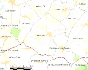 Poziția localității Prisches