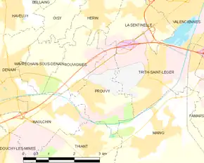 Poziția localității Prouvy