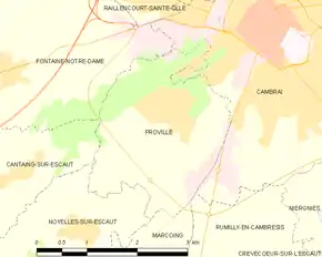 Poziția localității Proville