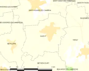 Poziția localității Quiévy