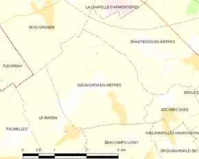Poziția localității Radinghem-en-Weppes