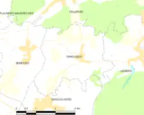 Poziția localității Ramousies