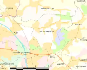 Poziția localității Roost-Warendin