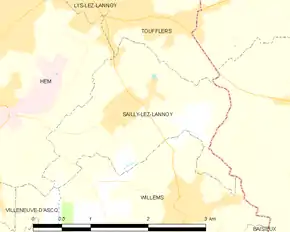 Poziția localității Sailly-lez-Lannoy