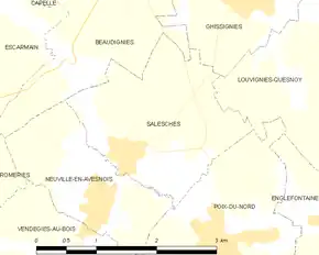 Poziția localității Salesches