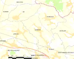 Poziția localității Saméon